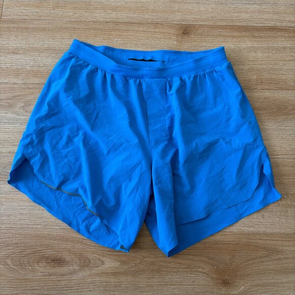 Lululemon Athletic Fast And Free Mid Rise Lined Shorts 6” Blue Men’s Size M - Picture 1 of 7